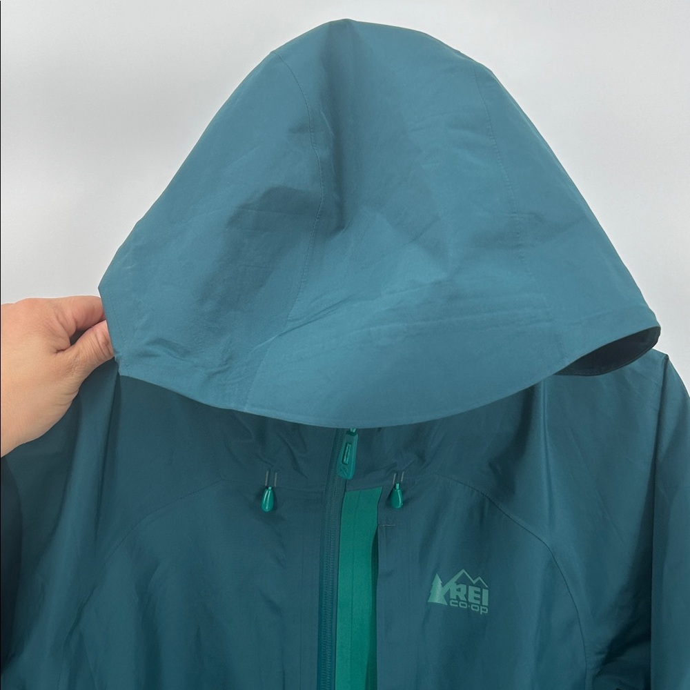 REI Co-op Gore-Tex Hooded Rain Jacket Teal Green Women’s Large - Picture 11 of 13